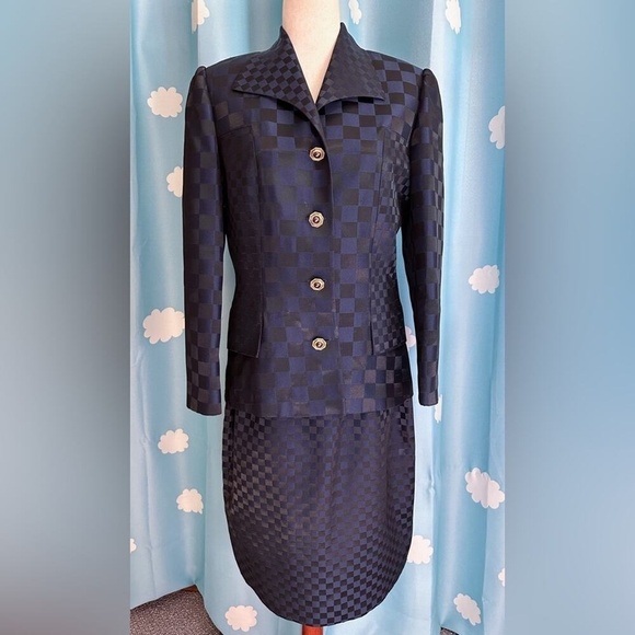 Anne Crimmins vintage checkered blue suit. - Picture 7 of 16